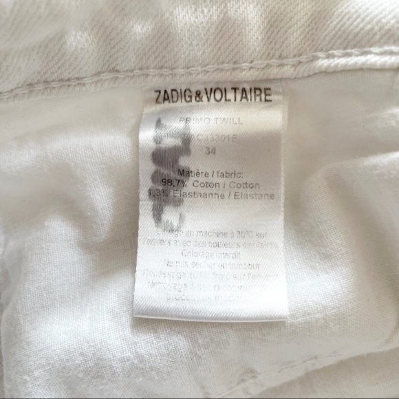 Zadig & Voltaire • primo twill white mini cutoff shorts sz M - Picture 4 of 5